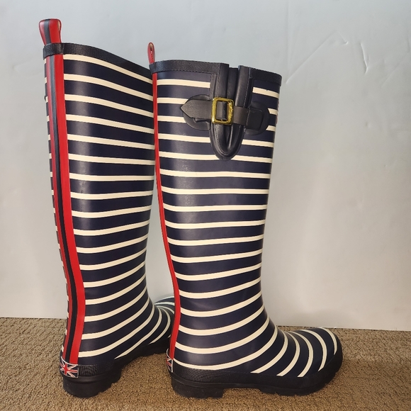 Joules Shoes Joules Printed Rain Boots With Adjustable Side Gusset